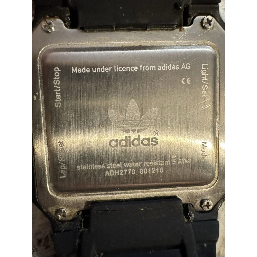 ADIDAS ADH2770 Black Watch EUC Tested New Battery